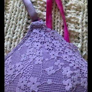 Victoria’s Secret 34B padded wireless lilac purple and pink lace bra
